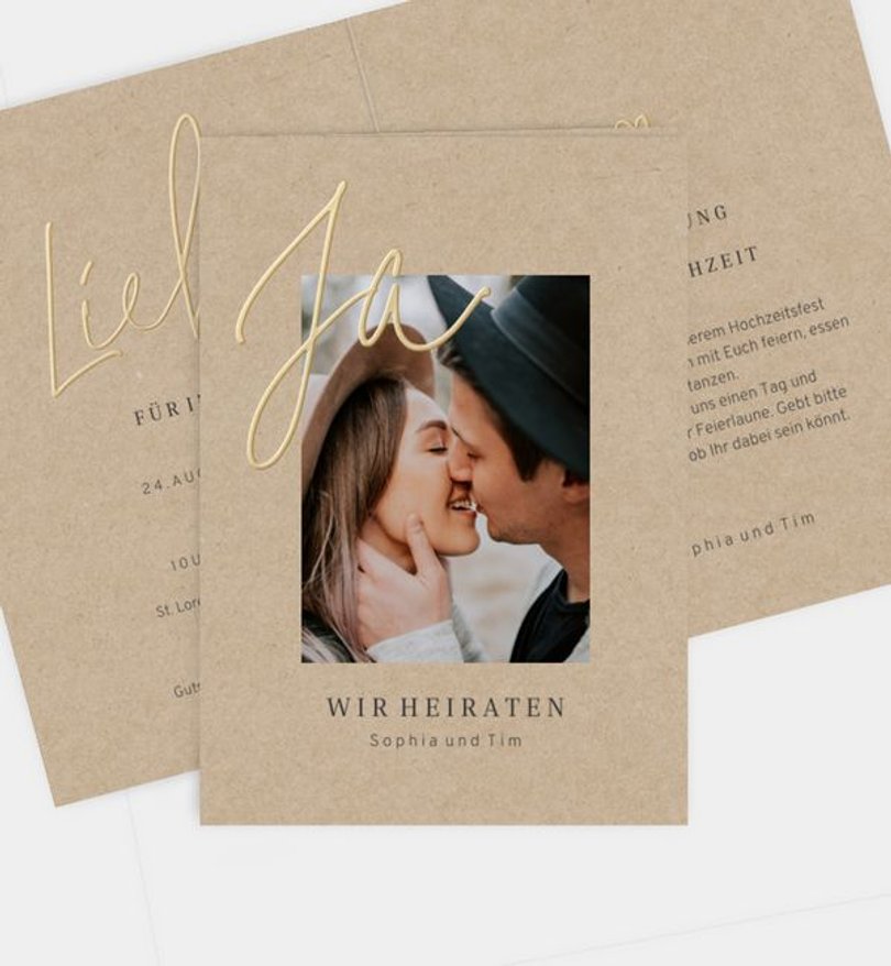 Einladungskarte Hochzeit Golden moments forever