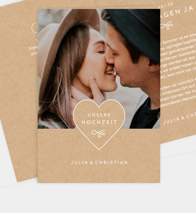 Einladungskarte Hochzeit Crafty Heart