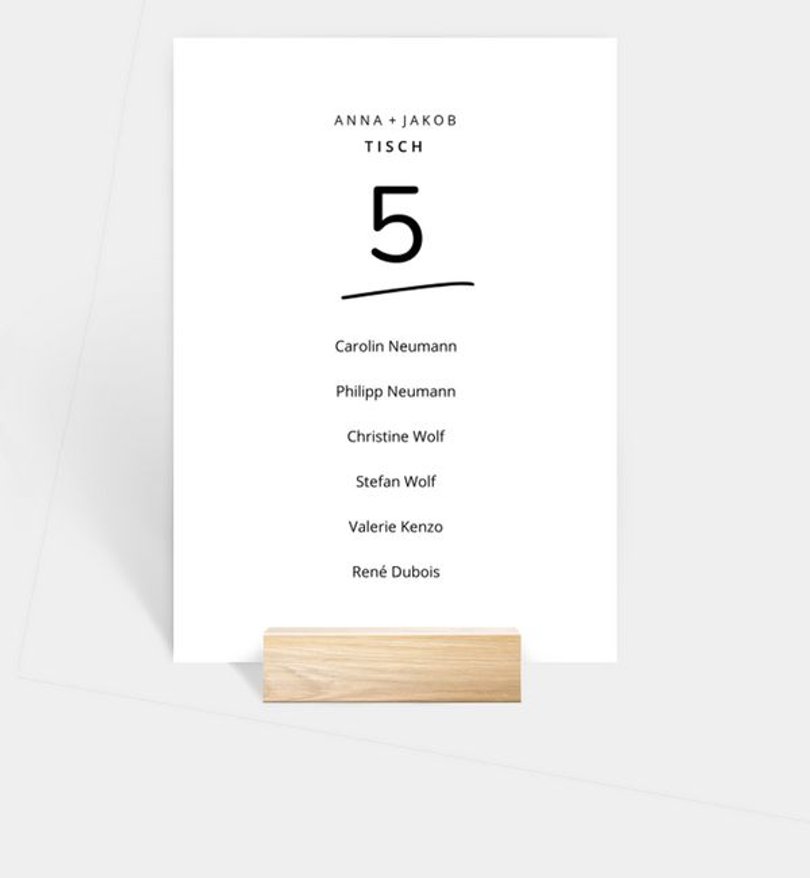 Gruppentischkarte Hochzeit Contemporary Wedding