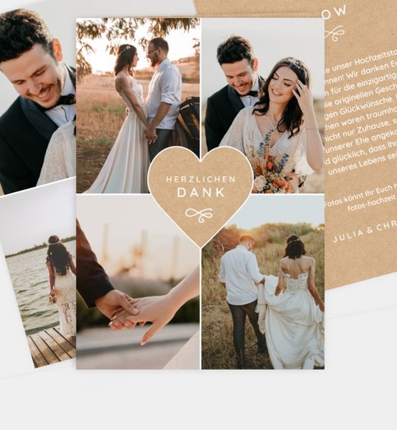 Dankeskarte Hochzeit Crafty Heart
