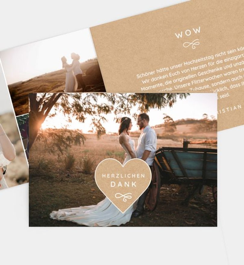 Dankeskarte Hochzeit Crafty Heart