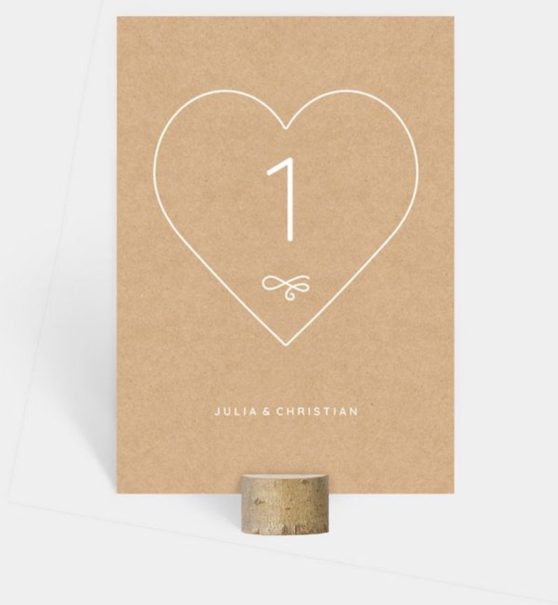 Tischnummer Hochzeit Crafty Heart