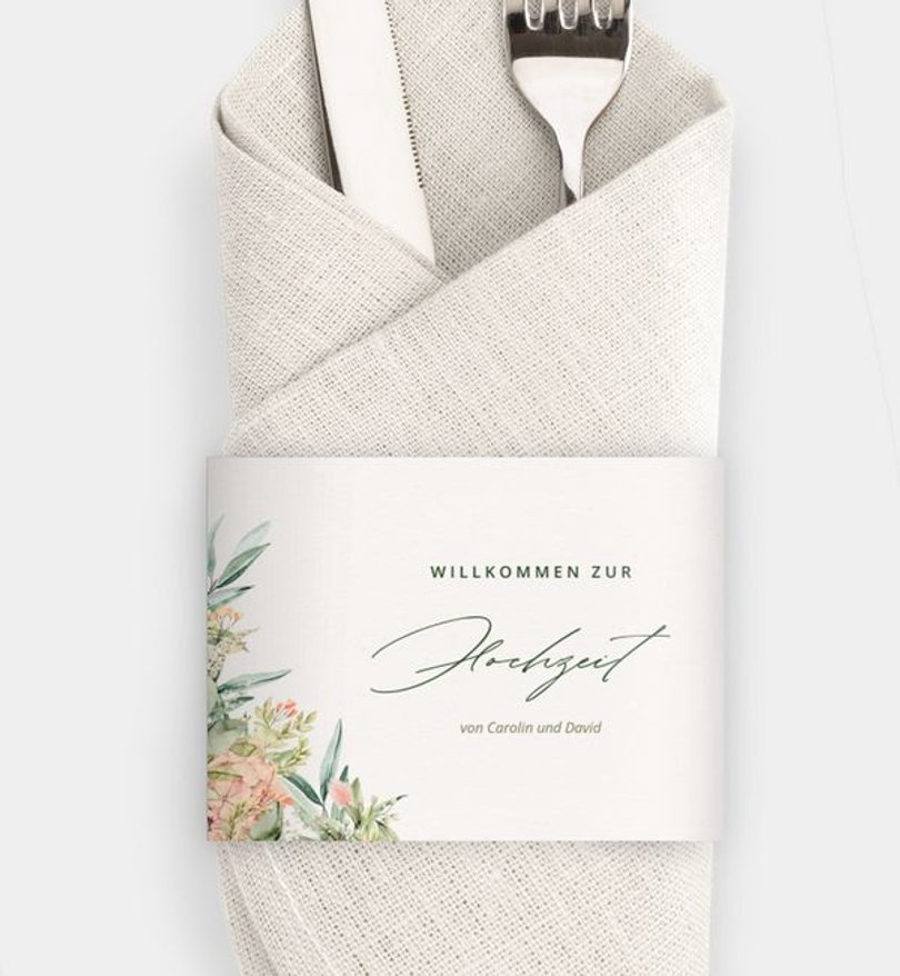 Besteck Servietten-Zubehör Hochzeit Besondere Freude