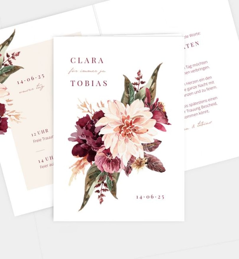 Einladungskarte Hochzeit Boho Romance