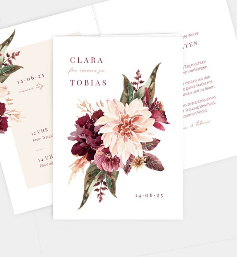 Einladungskarte Hochzeit Boho Romance
