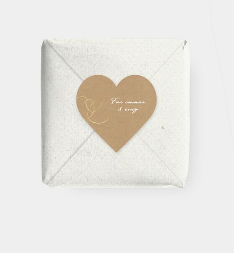Geschenkaufkleber Hochzeit Ewiges Herzgold · Crafty