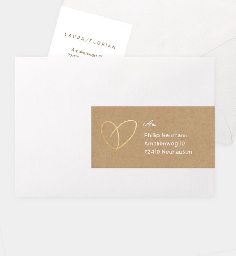 Adressaufkleber Hochzeit Ewiges Herzgold · Crafty
