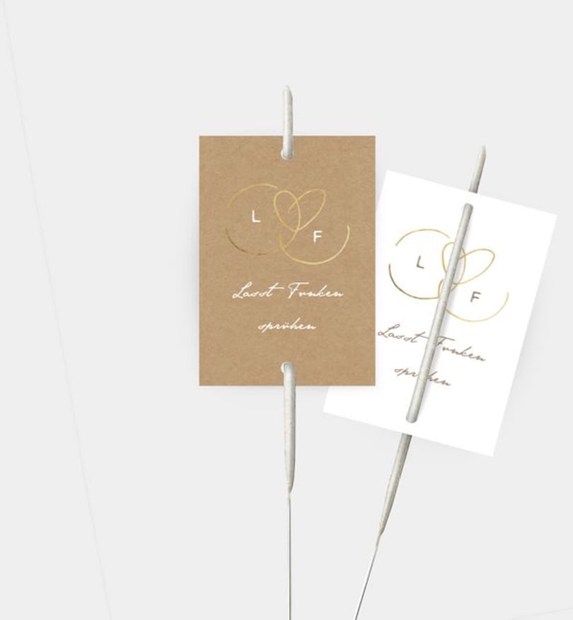 Wunderkerzenetikett Hochzeit Ewiges Herzgold · Crafty