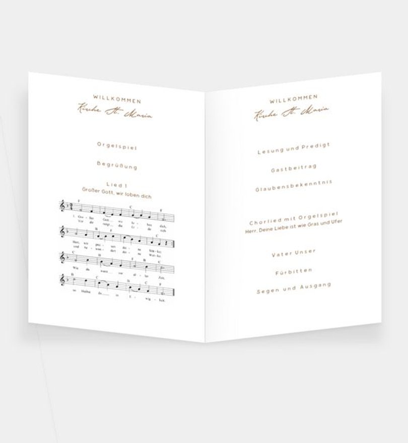 Einleger - Kirchenheft Hochzeit Ewiges Herzgold · Crafty