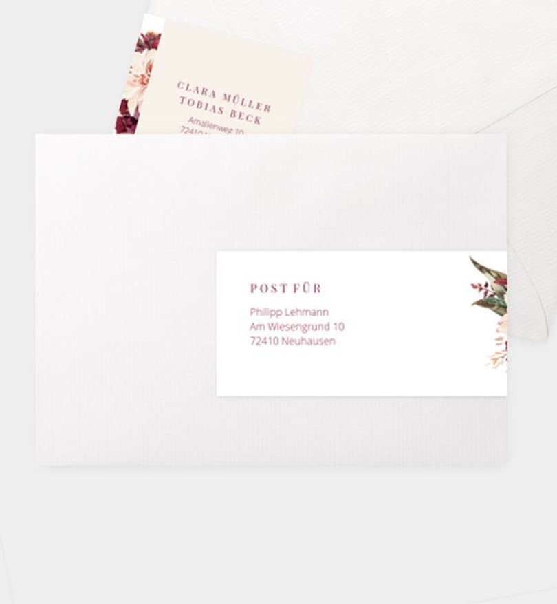 Adressaufkleber Hochzeit Boho Romance