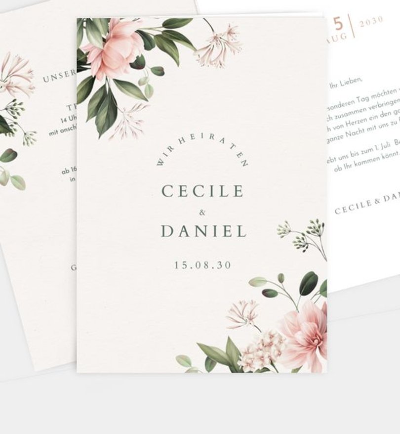 Einladungskarte Hochzeit Flower Arc · Crafty