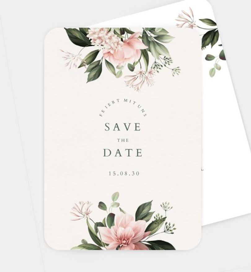 Save-The-Date Karte Hochzeit Flower Arc · Crafty