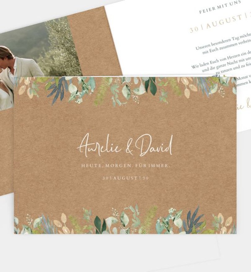 Einladungskarte Hochzeit Wiesenbouquet