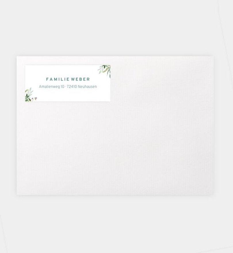 Absenderaufkleber Firmung Green bouquet