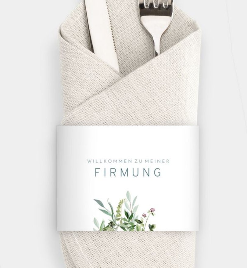 Besteck Servietten-Zubehör Firmung Green bouquet