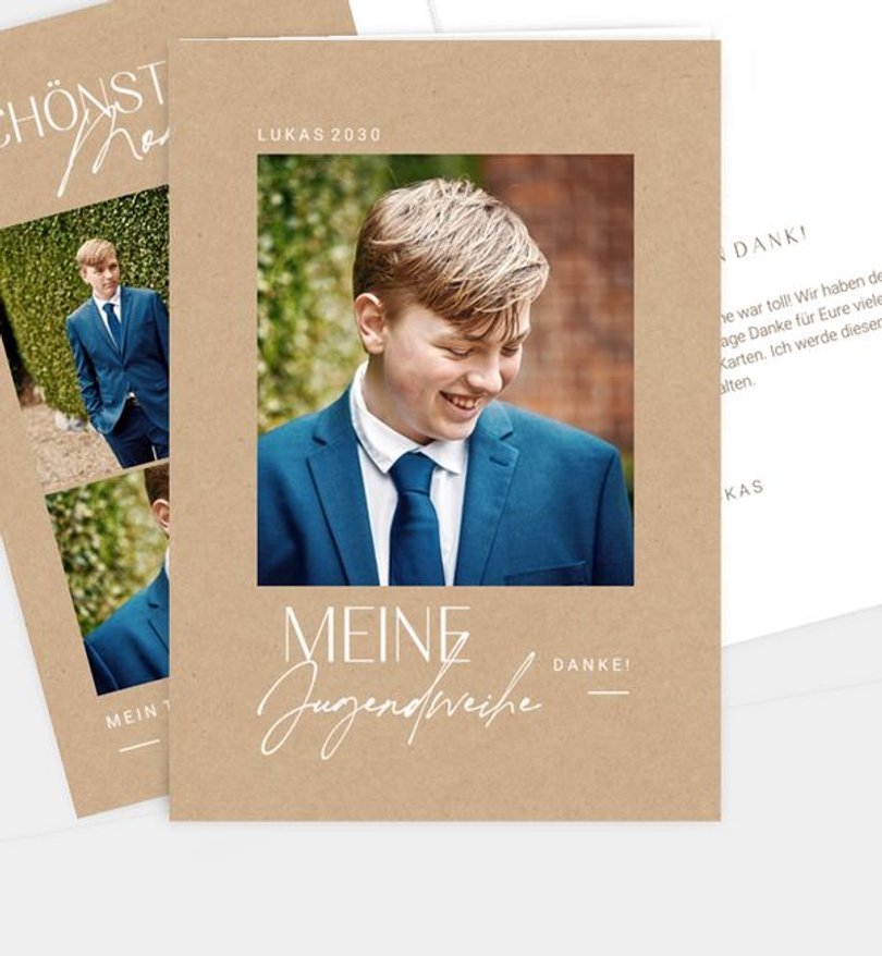 Dankeskarte Jugendweihe Jugendweihebote · Vintage