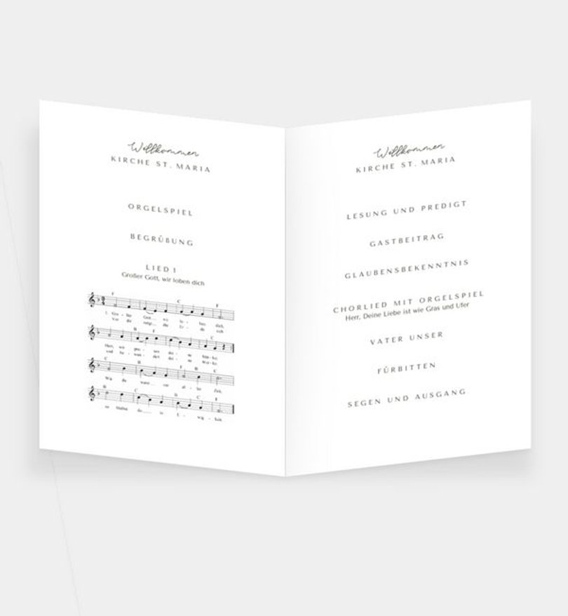 Einleger - Kirchenheft Hochzeit Schönes Land · Vintage