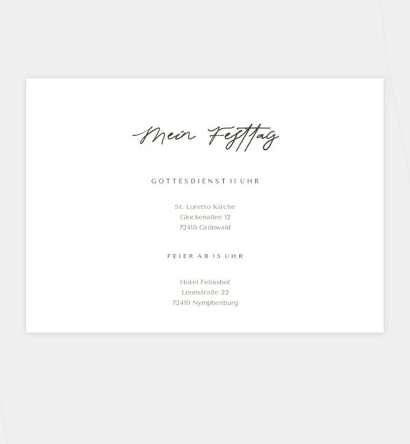 Einlegeblatt bedruckt Konfirmation Schönes Land · Vintage