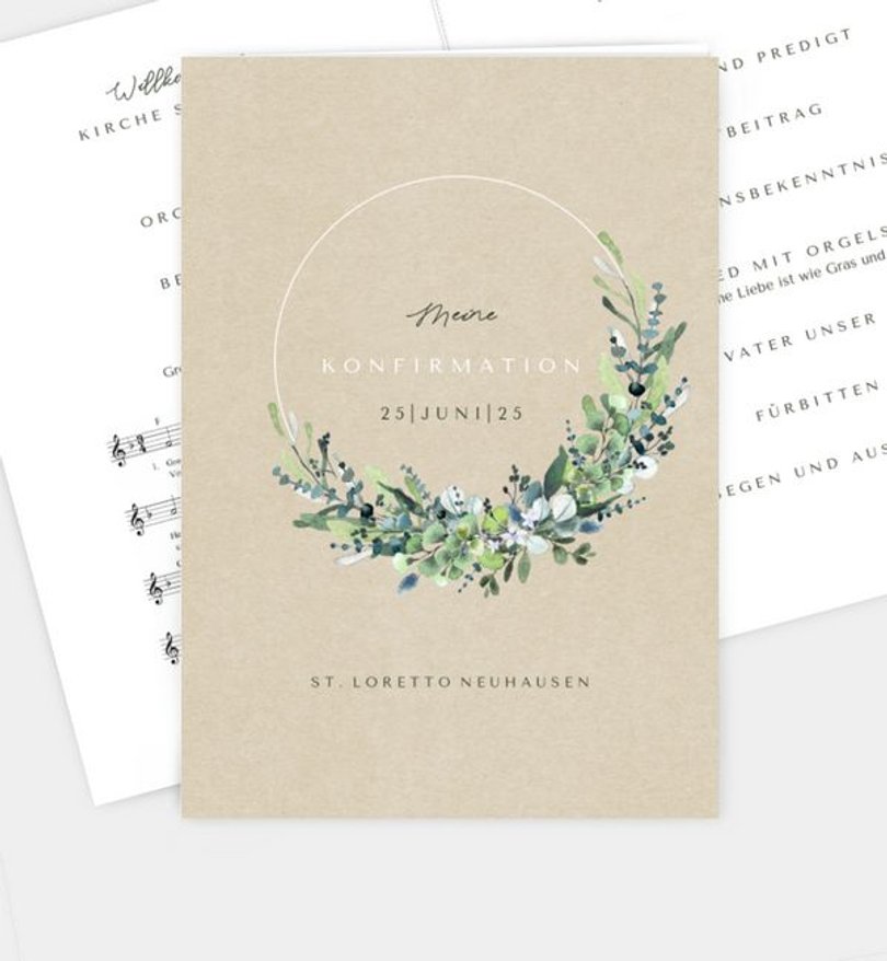 Kirchenheft Konfirmation Schönes Land · Vintage