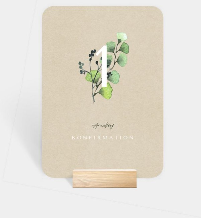 Tischnummer Konfirmation Schönes Land · Vintage