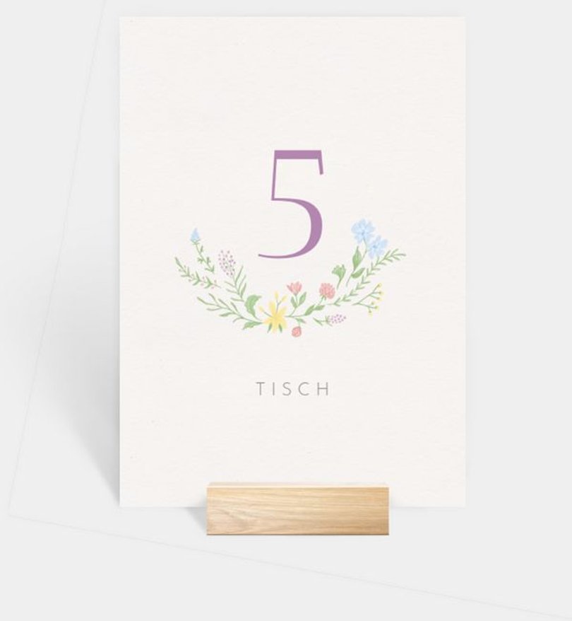 Tischnummer Kommunion Frühlingsduft