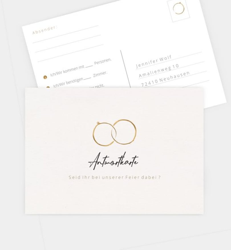 Antwortkarte Hochzeit Ringe