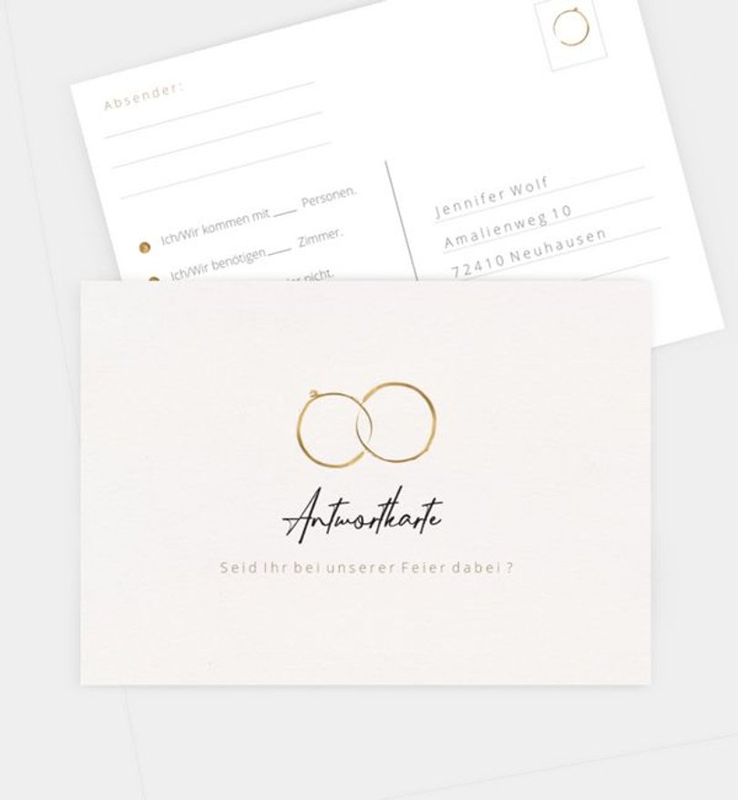 Antwortkarte Hochzeit Ringe