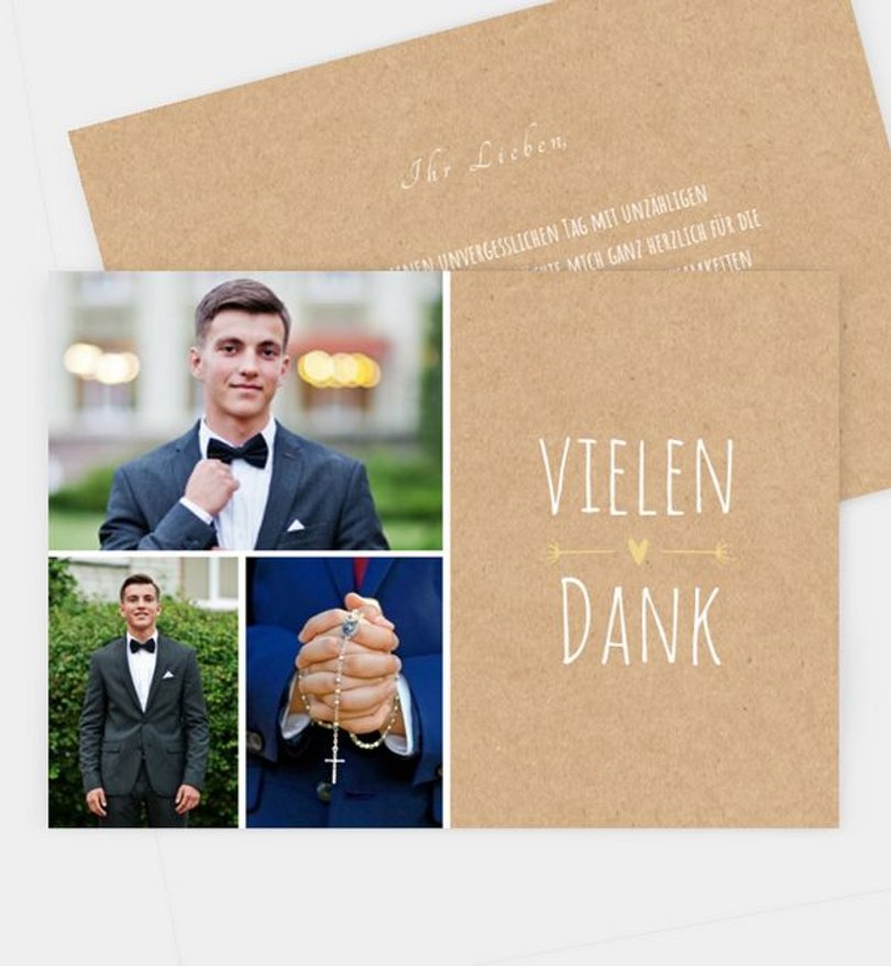 Dankeskarte Firmung Rustic Party