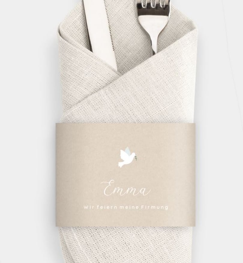 Besteck Servietten-Zubehör Firmung Flying Bird · Crafty