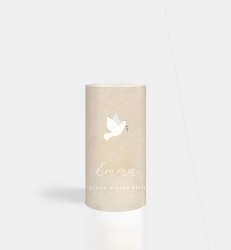 Windlichtkarte Firmung Flying Bird · Crafty