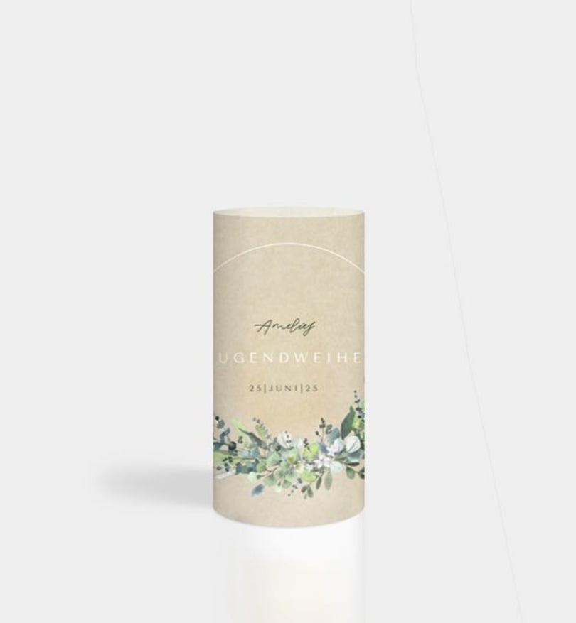 Windlichtkarte jugendweihe/windlichtkarte/occasion Schönes Land · Vintage