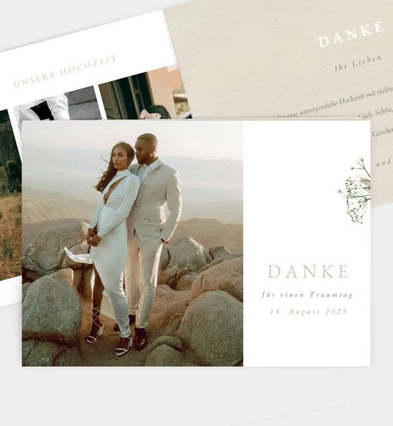 Dankeskarte Hochzeit Zarter Ausdruck