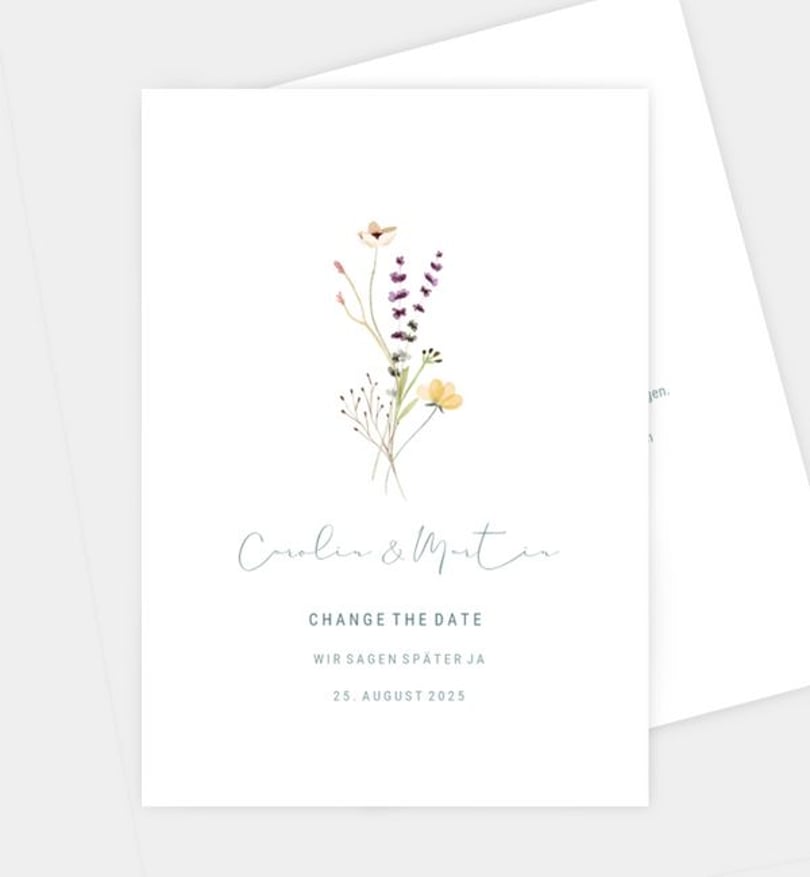 Change-The-Date Karte Hochzeit Decent Summer