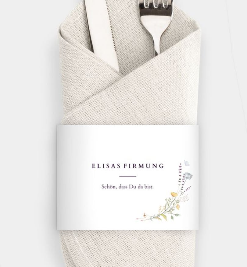 Besteck Servietten-Zubehör Firmung Blütengarten