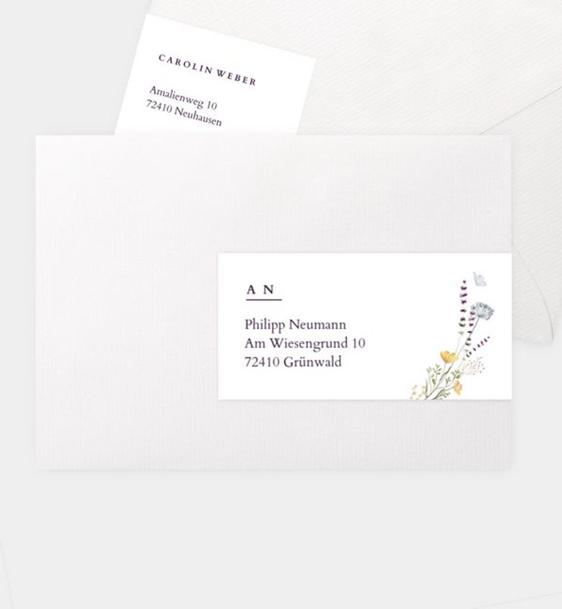 Adressaufkleber Firmung Blütengarten
