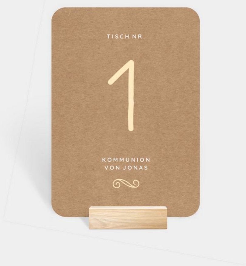 Tischnummer Kommunion Lovely Vintage