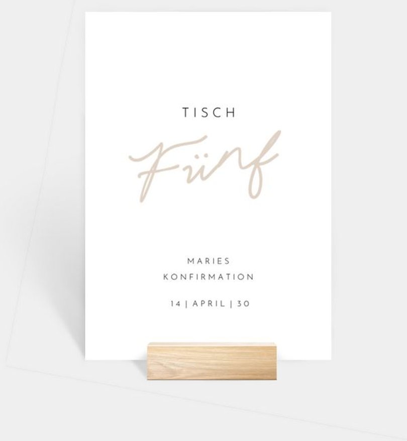 Tischnummer Jugendweihe Faith