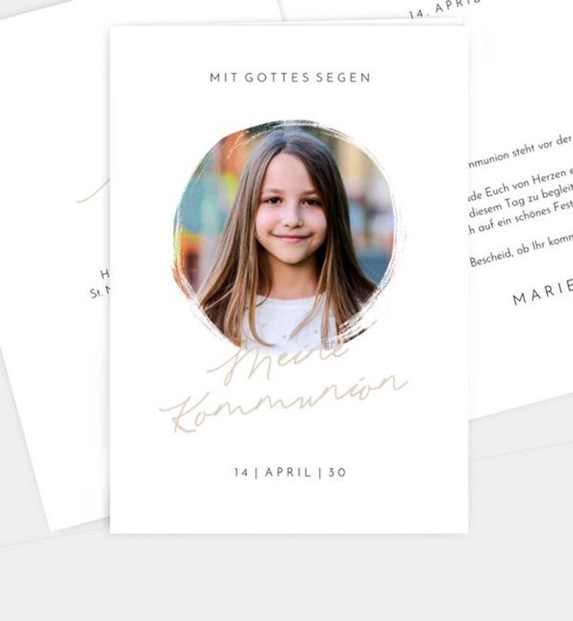 Einladungskarte Kommunion Faith