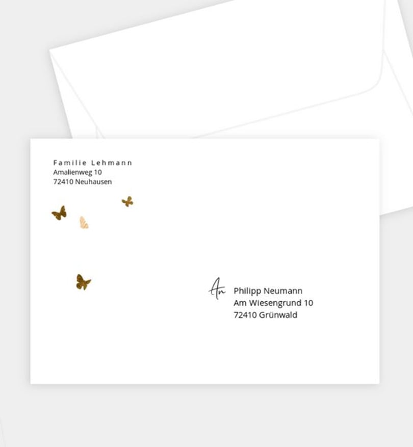 Briefumschlag kommunion/briefumschlag/occasion Butterfly