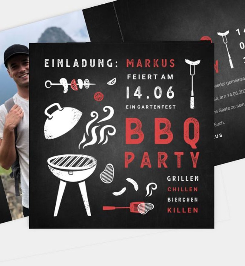 Einladungskarte Dinner BBQ Grillfest