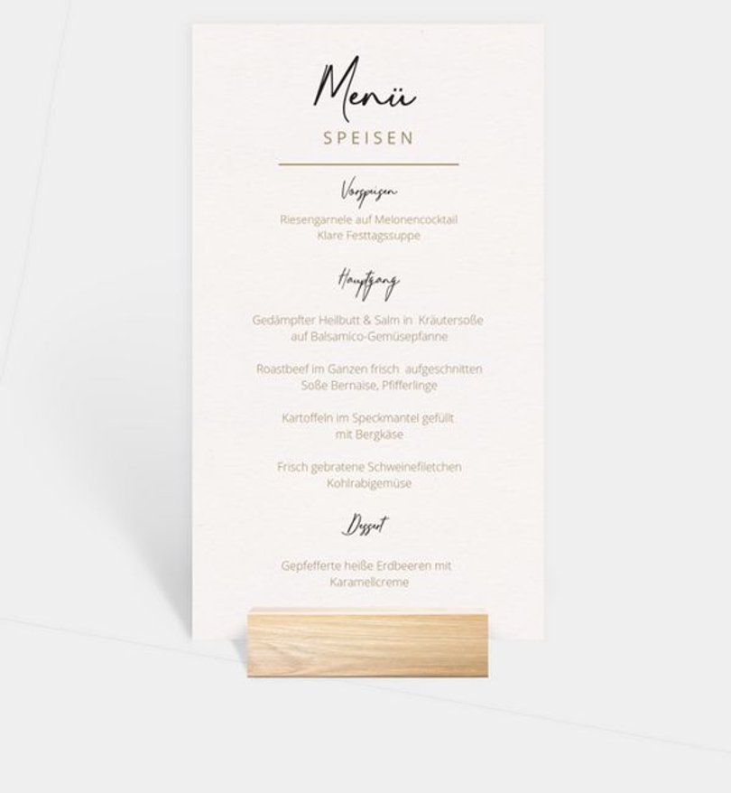 Menükarte Hochzeit Ringe
