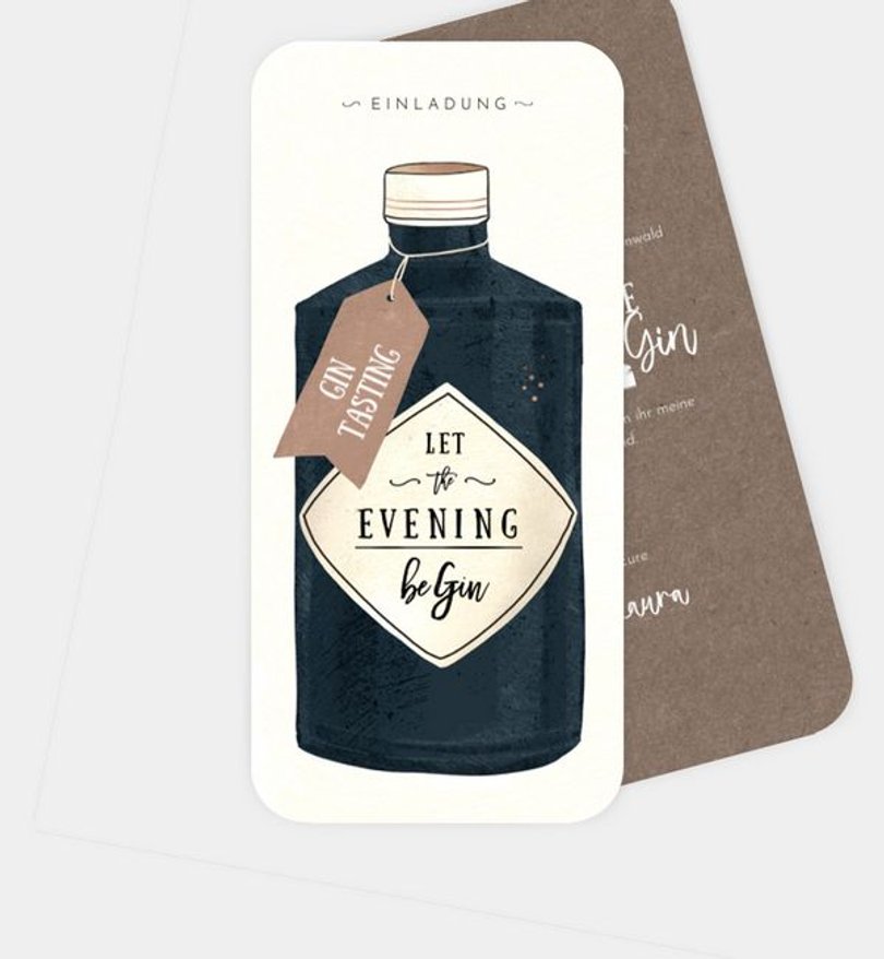 Einladungskarte Dinner Gin Gin