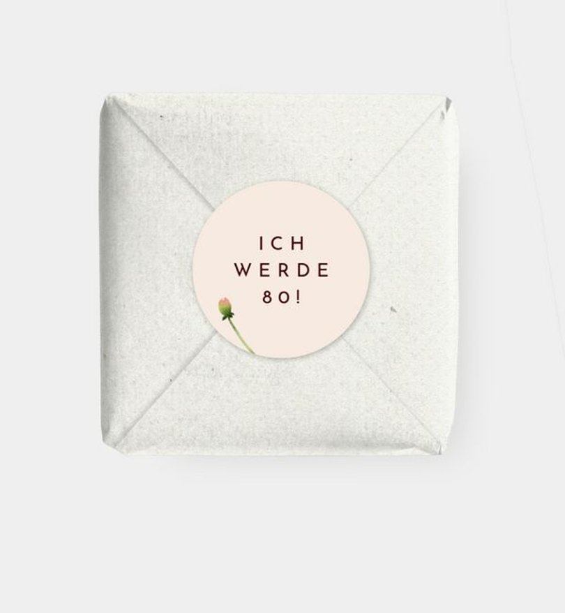 Geschenkaufkleber Geburtstag Blumenaquarell