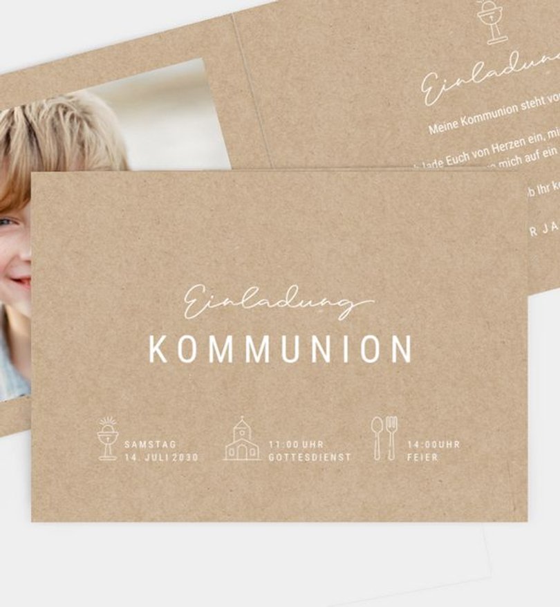 Einladungskarte Kommunion Crafty Day