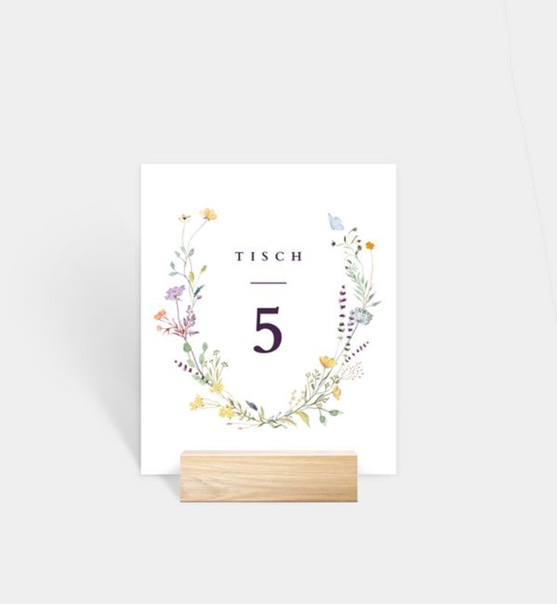 Tischnummer Konfirmation Blütengarten