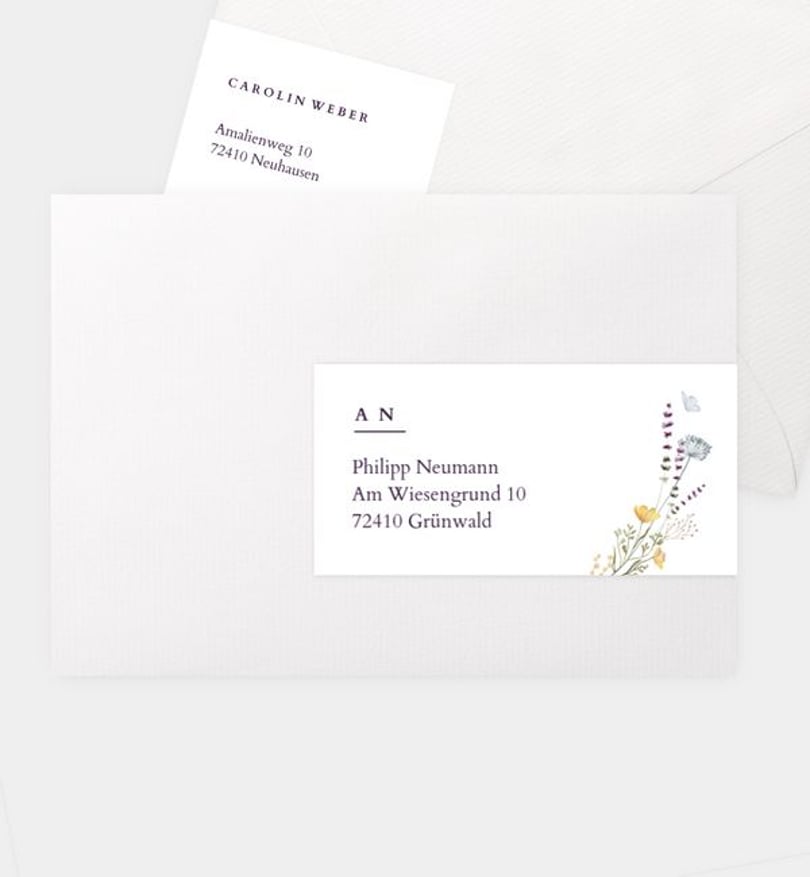 Adressaufkleber konfirmation/adressaufkleber/occasion Blütengarten