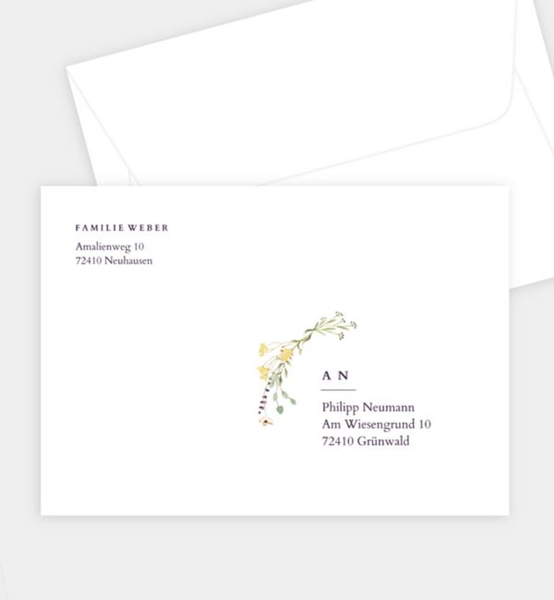 Briefumschlag konfirmation/briefumschlag/occasion Blütengarten