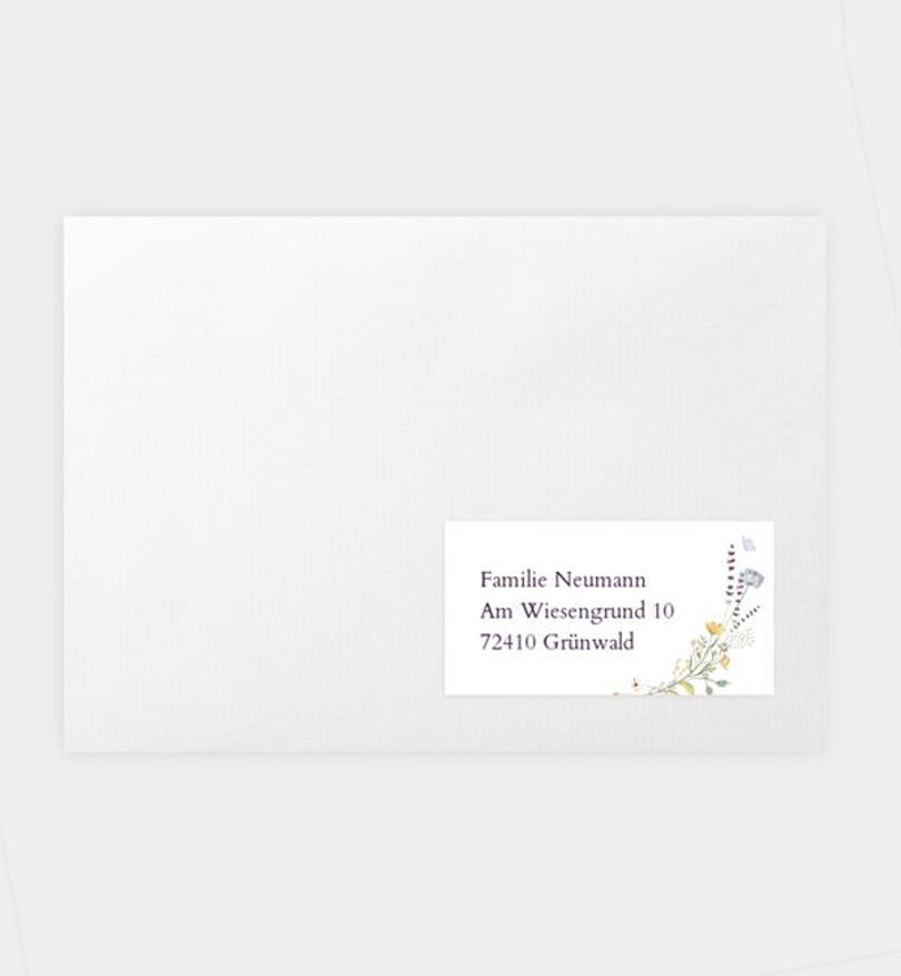 Empfängeraufkleber jugendweihe/empfaengeraufkleber/occasion Blütengarten