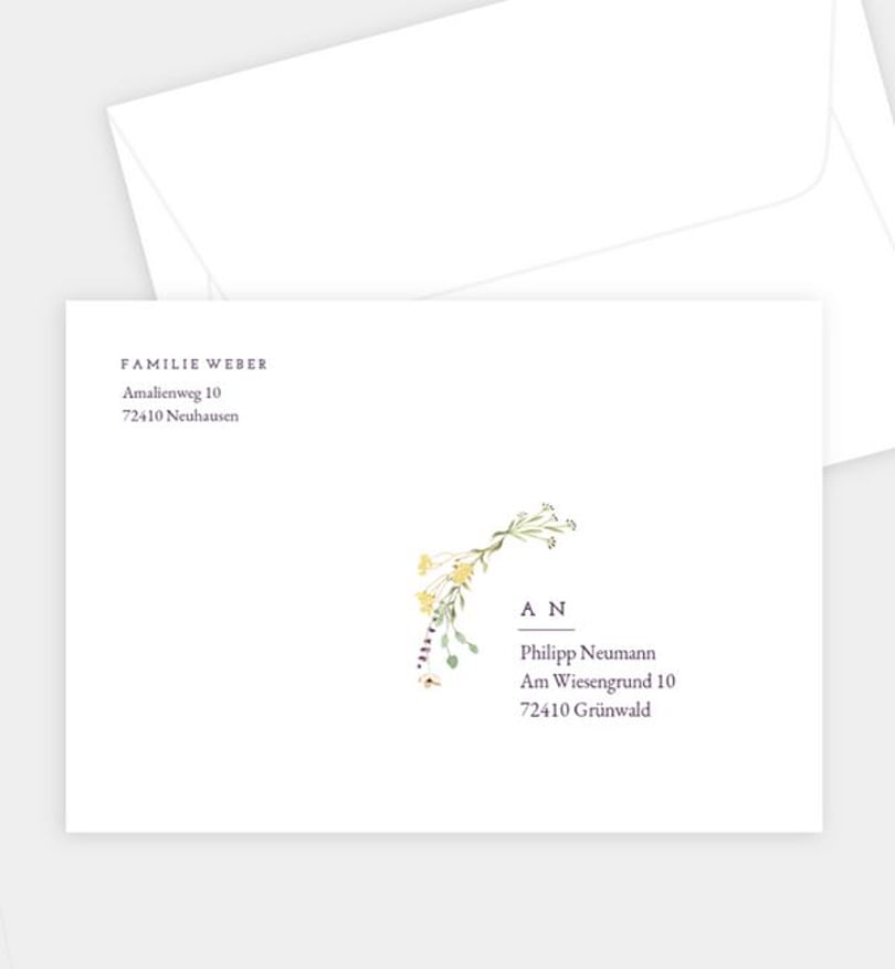 Briefumschlag jugendweihe/briefumschlag/occasion Blütengarten