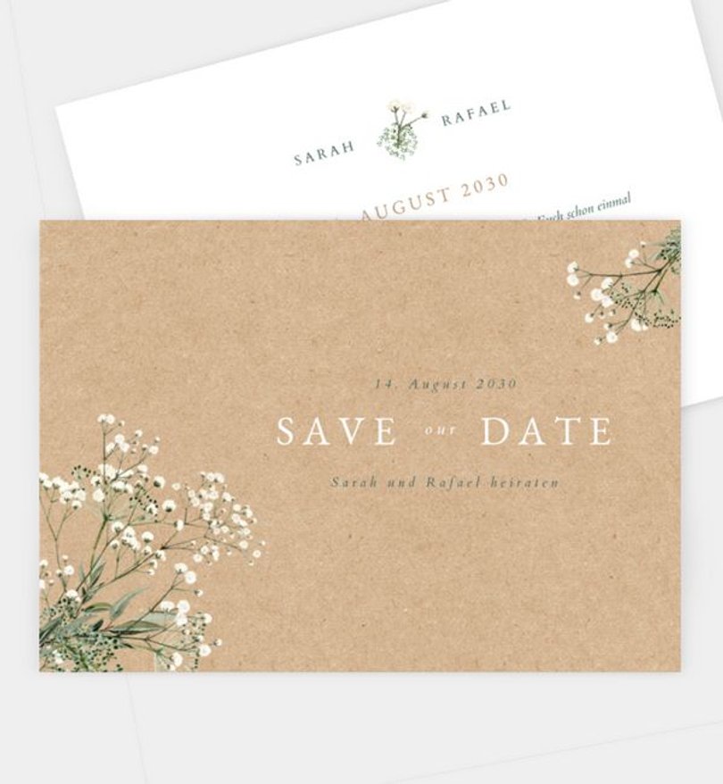 Save-The-Date Karte Hochzeit Zarter Ausdruck · Vintage
